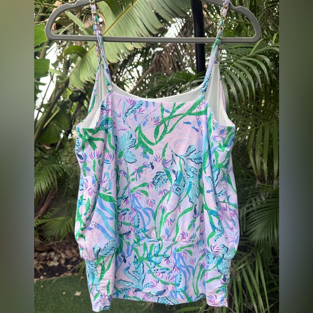 Lilly Pulitzer Cannavale Knit Top with Gold Chain details on adjustable straps - Picture 2 of 9